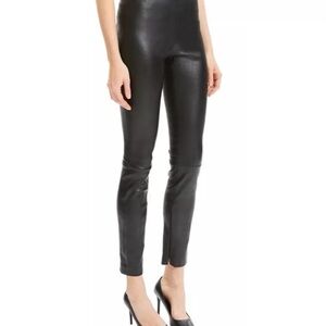 THEORY BRISTOL Black Leather Skinny Leggings Pants size 00